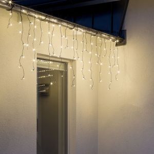 6 meter forbindelige istapper lyskæde, 70 cm høj, varm hvid, IP44, Basic
