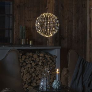 Sølv jul julelys pære plast, Bol, 1,5W, 2700K LED