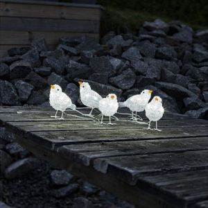5 LED fugle, til indendørs og udendørs