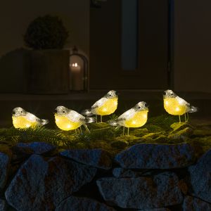 5 LED fugle, til indendørs og udendørs