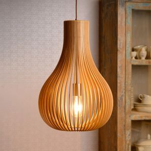 Træ pendler lampe brun, Bodo