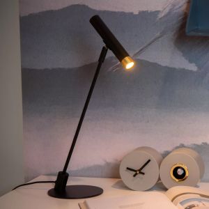 Sort bordlampe modern, Alec, med brytare
