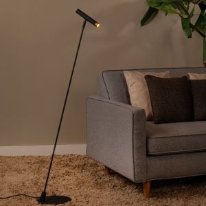 Sort gulv lampe modern, Alec, med brytare