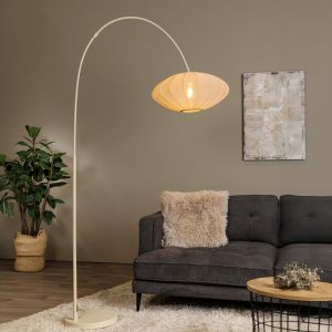 Beige gulv lampe modern, Corina, med brytare