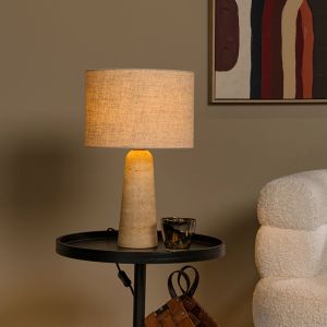 Beige bordlampe modern, Nimue, med brytare
