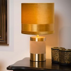 Gul bordlampe retro, Extravaganza Frizzle, med brytare