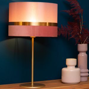 Lyserød bordlampe retro, Extravaganza Tusse, med brytare