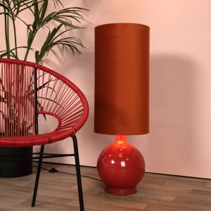 Orange gulv lampe retro, Esterad, med brytare