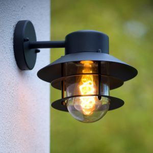 Sort udendørslampe modern, Zico, IP44