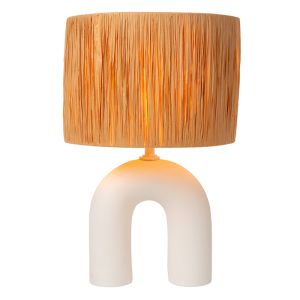 Rattan bordlampe brun, Ronda, med brytare