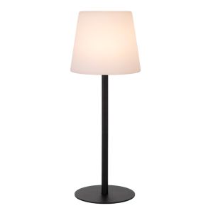 Sort genopladelige udendørs bordlampe modern, Tyon, 2W, 2700K LED, IP65, med beröringsdimmer