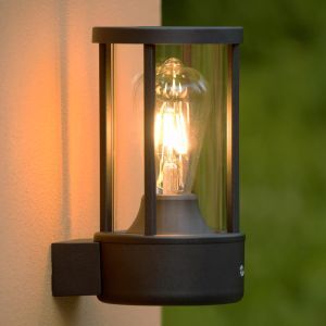 Antracit udendørs loftslampe med skumringssensor modern, Lori, IP44