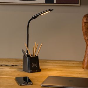 Sort skrivebordslampe modern, Penny, 4,7W, 3000K LED, med brytare