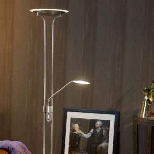 Krom læselampe gulv modern, Champion, 20W, 3000K LED