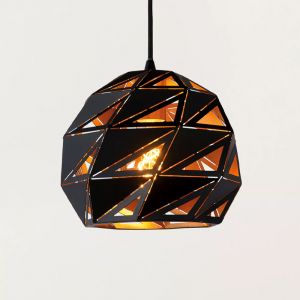 Sort pendler lampe modern, Malunga