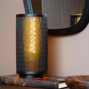 Bambus bordlampe sort, Tagalog, med brytare