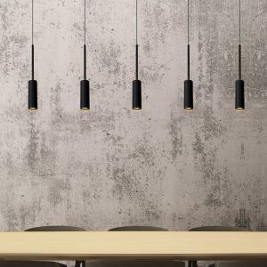 Sort pendler lampe modern, Tubule