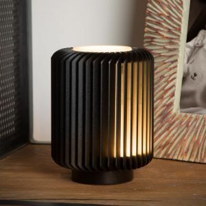 Sort bordlampe modern, Turbin, 5W, 3000K LED, med brytare