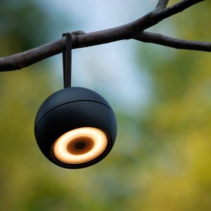 Sort genopladelige væglampe modern, Lunex, 2W, 3000K LED, IP54, med brytare