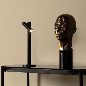 Sort genopladelige bordlampe modern, Antrim, 2,2W, 2700K LED, IP54, med beröringsdimmer