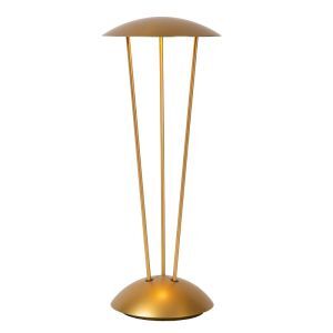 Messing genopladelige udendørs bordlampe modern, Renee, 2,2W, 2700K LED, IP54, med beröringsdimmer