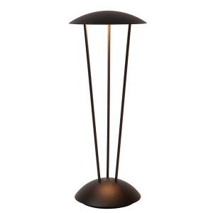 Sort genopladelige udendørs bordlampe modern, Renee, 2,2W, 2700K LED, IP54, med beröringsdimmer