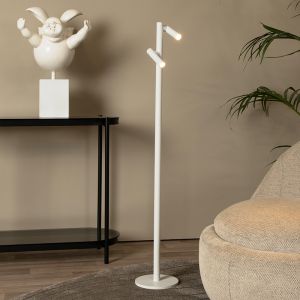Hvid genopladelige gulvlampe modern, Antrim, 2,2W, 2700K LED, IP54, med beröringsdimmer