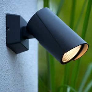 Antracit udendørslampe modern, Manal, 12W, 3000K LED, IP65