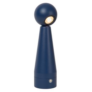 Blå genopladelige bordlampe modern, Ipsos, 3W, dim to warm LED, med beröringsdimmer