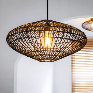 Sort pendler lampe rustik, Magali