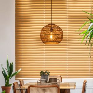 Rattan pendler lampe gul, Moloko