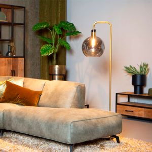 Grå gulv lampe vintage, Julius, med brytare
