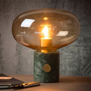 Marmor bordlampe rav, Charlize, med brytare