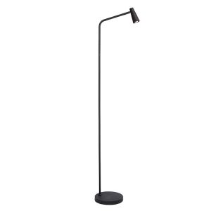 Sort genopladelige gulvlampe modern, Stirling, 3W, 2700K LED, med beröringsdimmer