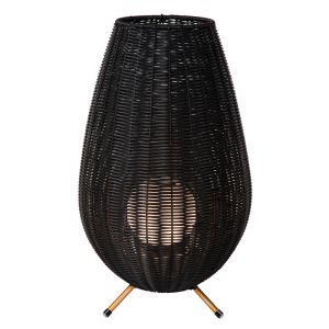 Sort udendørs bordlampe rustik, Colin, 3W, 3000K LED, IP44, 3 trins lysdæmper
