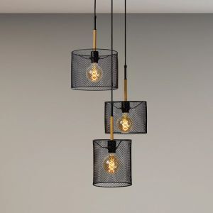 Brun pendler lampe vintage, Baskett