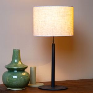 Beige bordlampe rustik, Maya, med brytare
