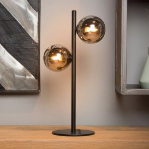 Grøn bordlampe retro, Tycho, med brytare