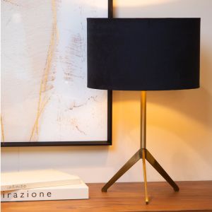 Sort bordlampe modern, Tondo, med brytare