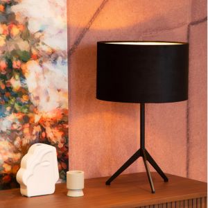Sort bordlampe modern, Tondo, med brytare