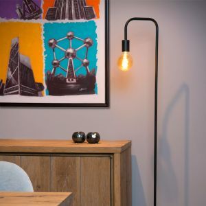 Sort gulv lampe modern, Lorin, med brytare
