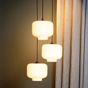 Hvid pendler lampe retro, Medine
