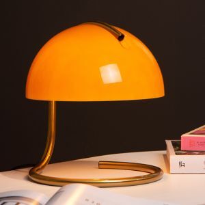 Orange bordlampe retro, Cato, med brytare