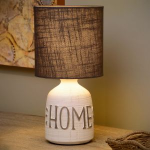 Keramik bordlampe hvid, Cosby, med brytare