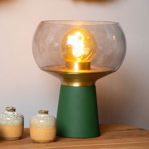 Grøn bordlampe retro, Farris, med brytare