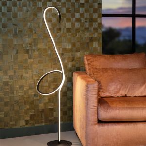 Sort gulv lampe modern, Flamingo, 14W, RGB LED, med fjärrkontroll