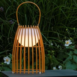 Brun udendørs bordlampe retro, Fjara, 0,3W, 2700K LED, IP44, med beröringsdimmer