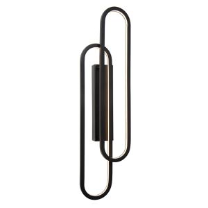 Sort væglampe modern, Thelma, 33W, dim to warm LED