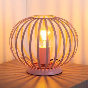 Lyserød bordlampe modern, Merlina, med brytare