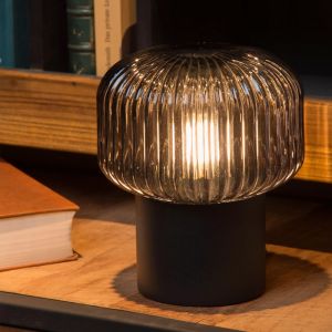 Grå bordlampe retro, Jany, med brytare